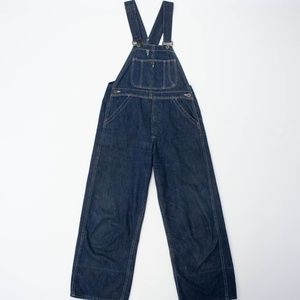VINTAGE 1940’s indigo overalls with wreath buttons size small